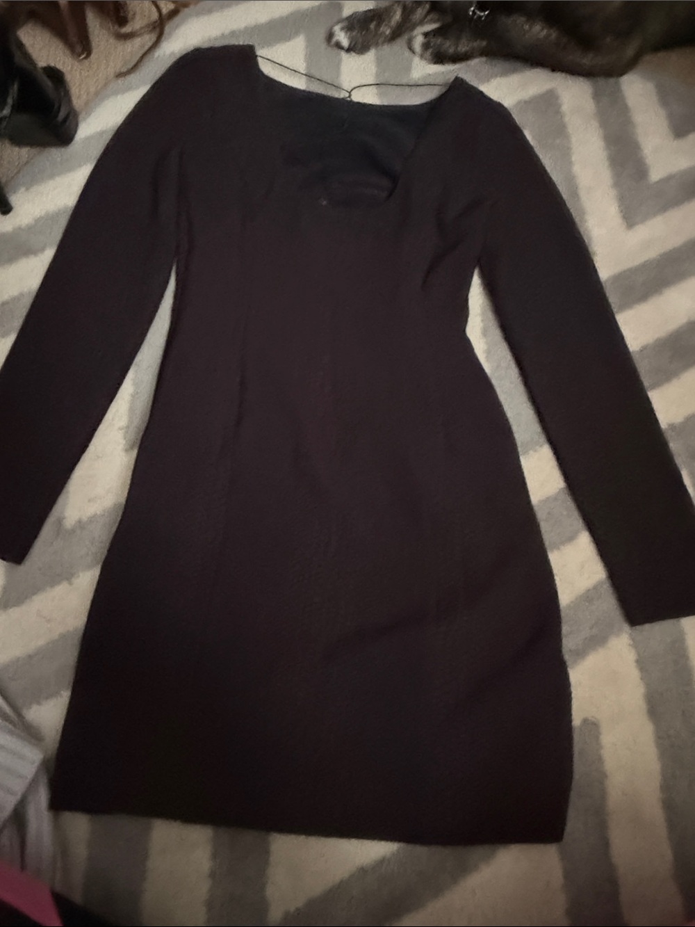 Guess Black Long-Sleeve Textured Sheath Dress - Picture 2 of 3